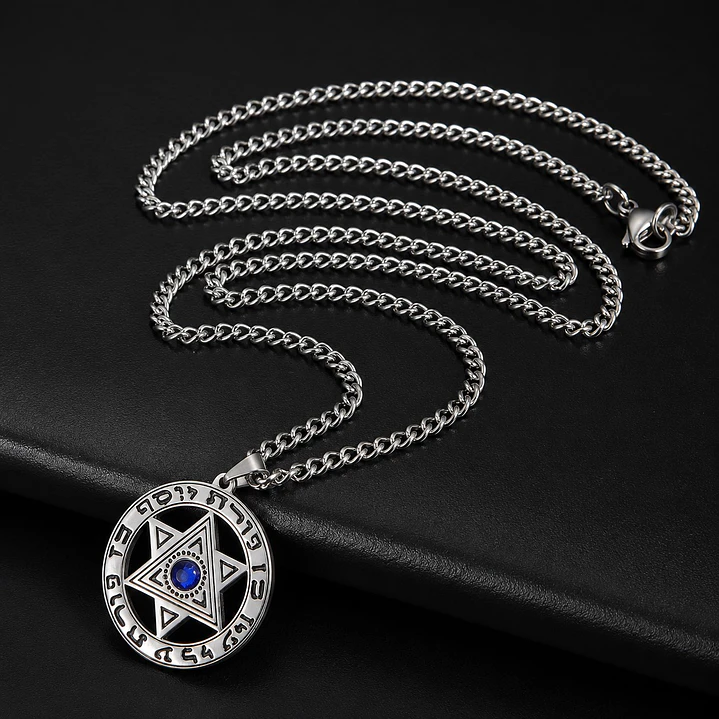 Collar Hombre Estrella de David Acero Inoxidable  3