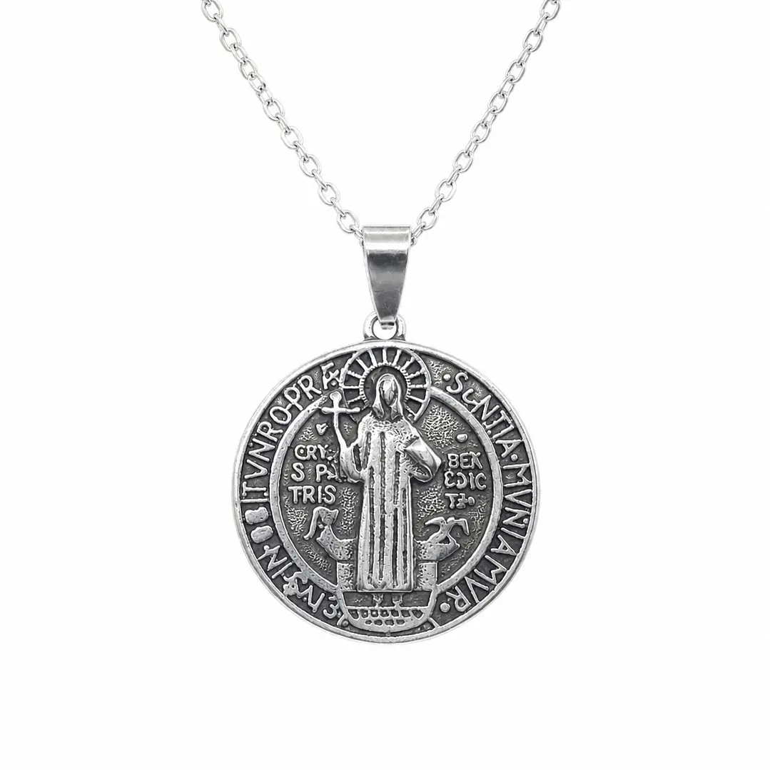 Collar San Benito Hombre Acero Inoxidable 1
