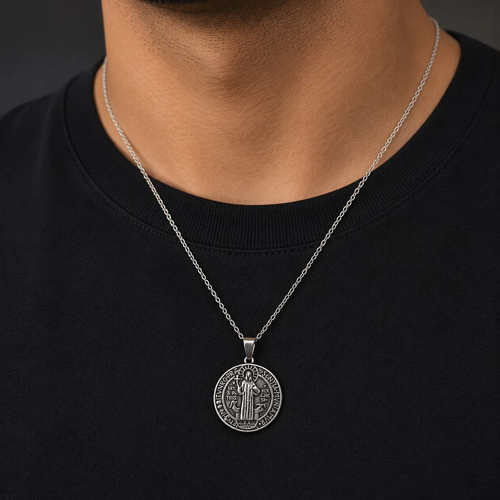 Collar San Benito Hombre Acero Inoxidable 2