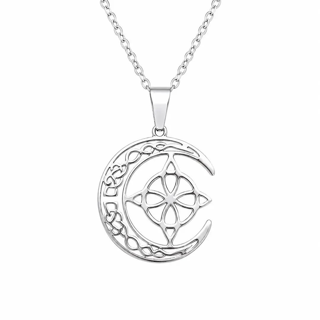 Collar Nudo de Bruja Luna Unisex Acero Inoxidable  1