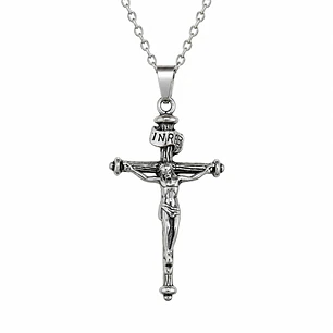 Collar Crucifijo Hombre Acero Inoxidable 