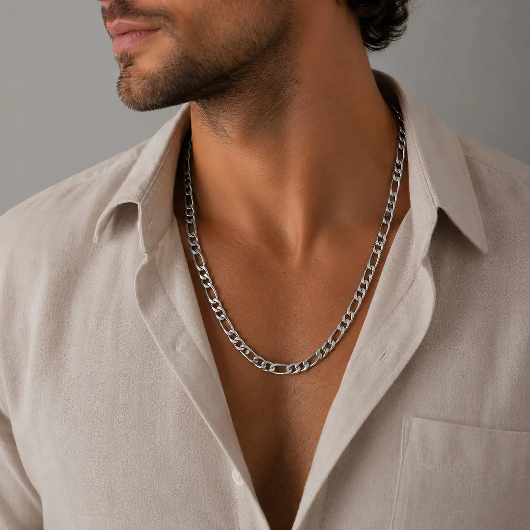 Cadena Cartier Hombre 7mm 70cm Acero Inoxidable   3