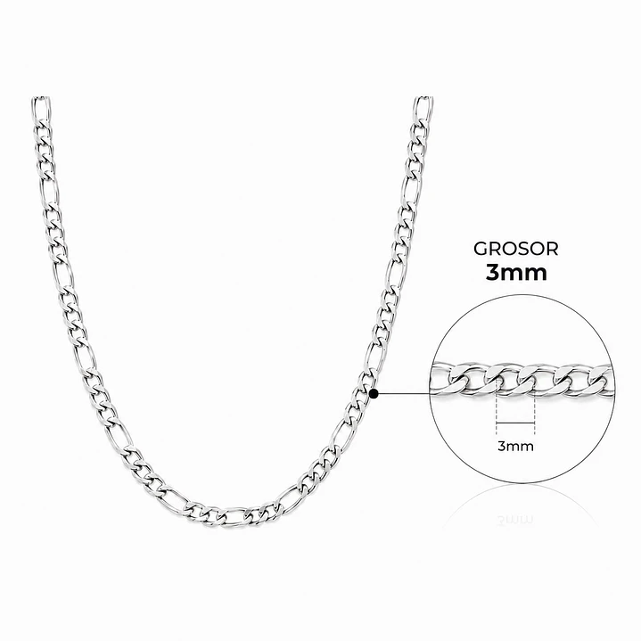 Cadena Cartier Hombre 3mm 70cm Acero Inoxidable   4
