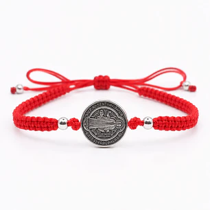 Pulsera Hilo Rojo San Benito Protección Hombre