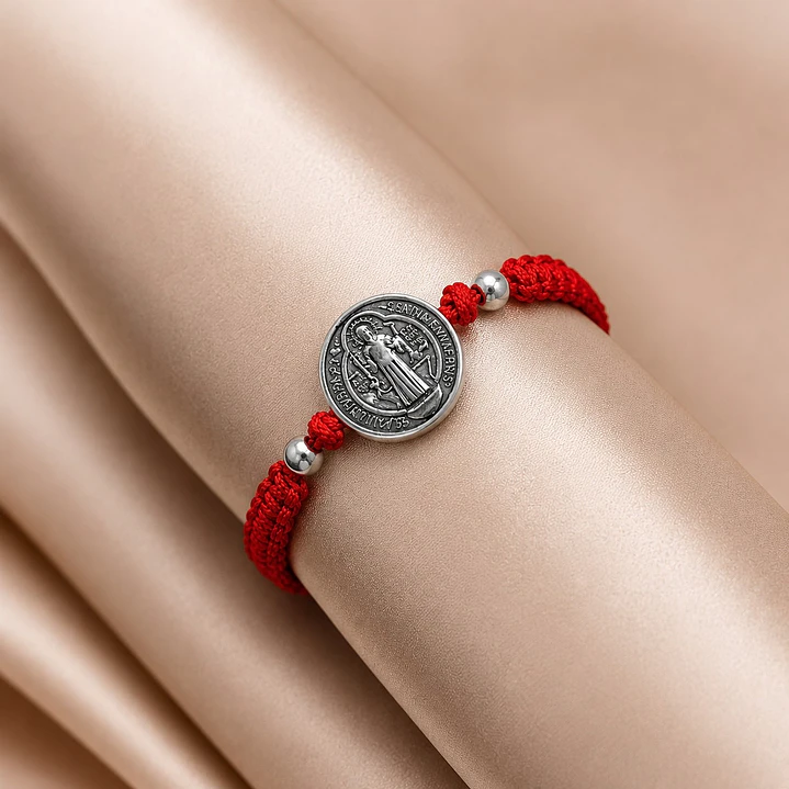 Pulsera Hilo Rojo San Benito Protección Hombre 5