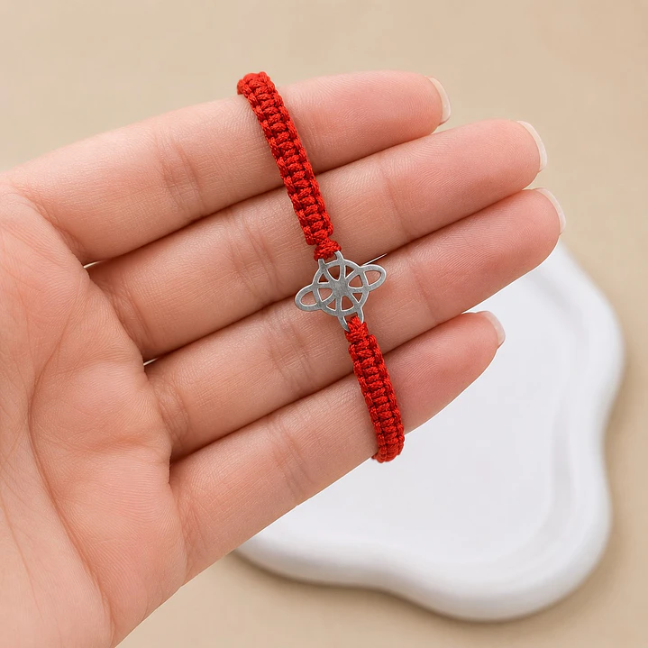 Pulsera Hilo Rojo Nudo de Bruja Unisex   3