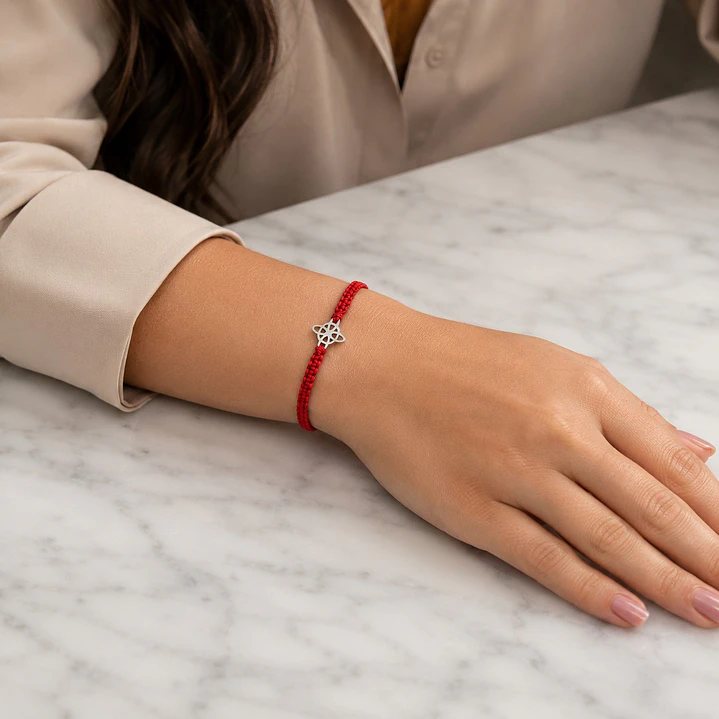 Pulsera Hilo Rojo Nudo de Bruja Unisex   4