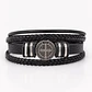 Pulsera Cuero Hombre Brújula Vikinga Nórdico Acero Inoxidable   - Miniatura 1