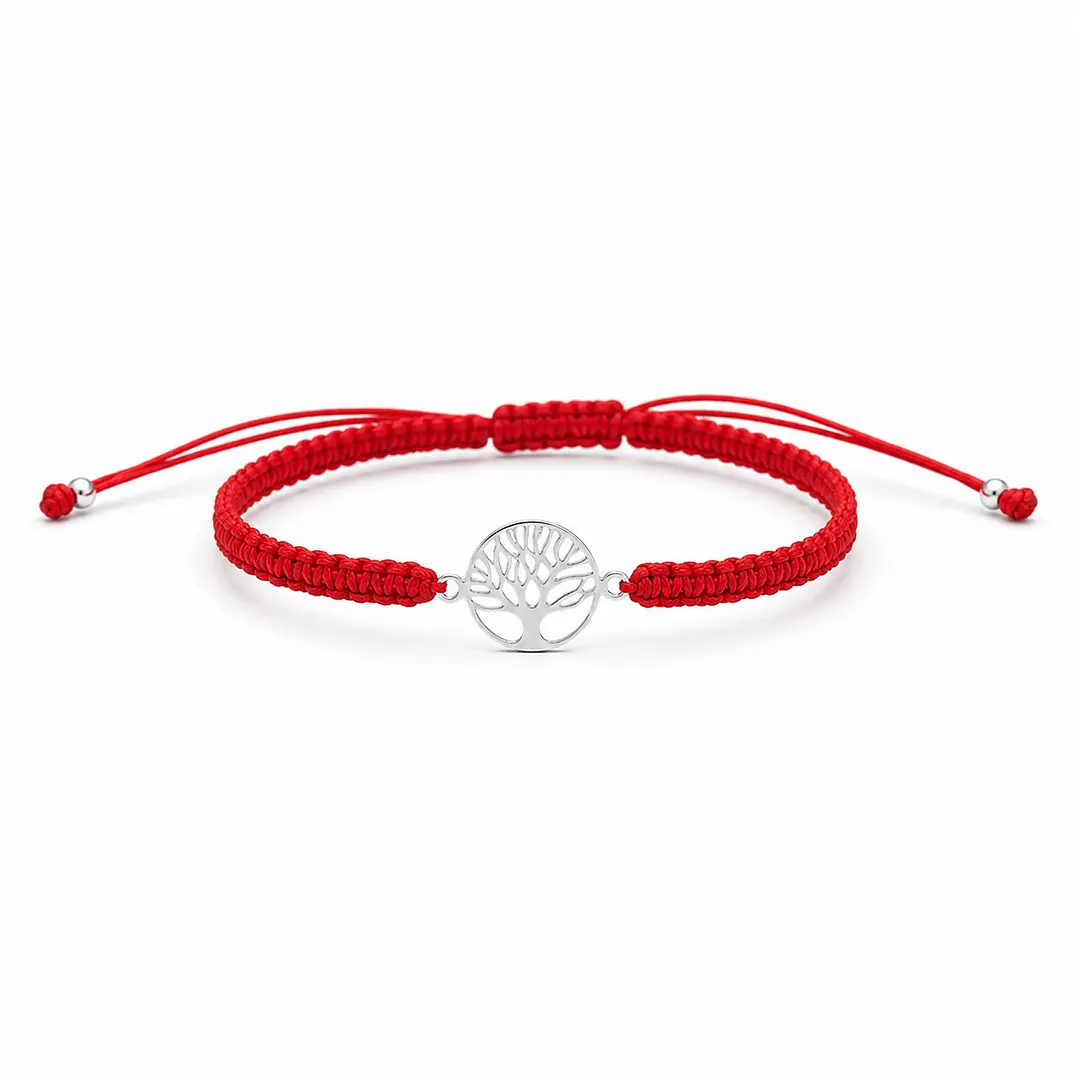 Pulsera Hilo Rojo Árbol de la Vida Unisex Plata 925  1