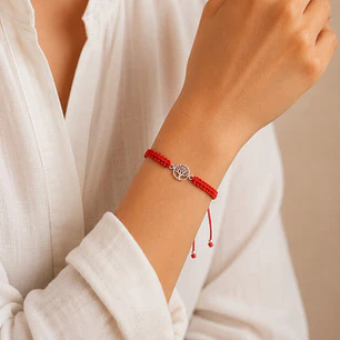 Pulsera Hilo Rojo Árbol de la Vida Unisex Plata 925 