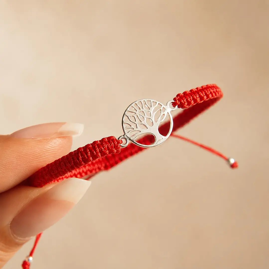 Pulsera Hilo Rojo Árbol de la Vida Unisex Plata 925  5
