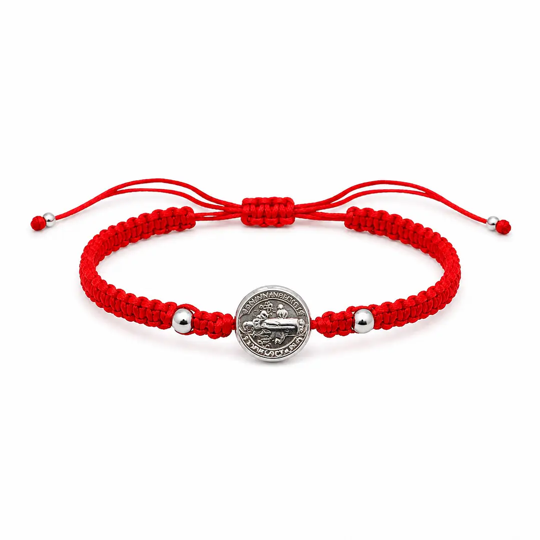 Pulsera Hilo Rojo San Benito Ajustable Unisex 1