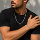 Conjunto Cadena y Pulsera Cartier Hombre 7mm Acero Inoxidable   - Miniatura 3