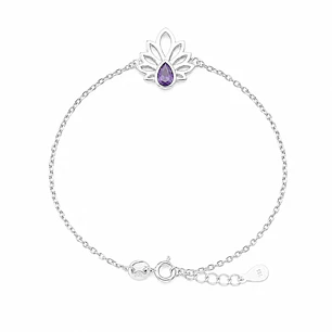 Pulsera Mujer Flor de Loto Plata ley 925