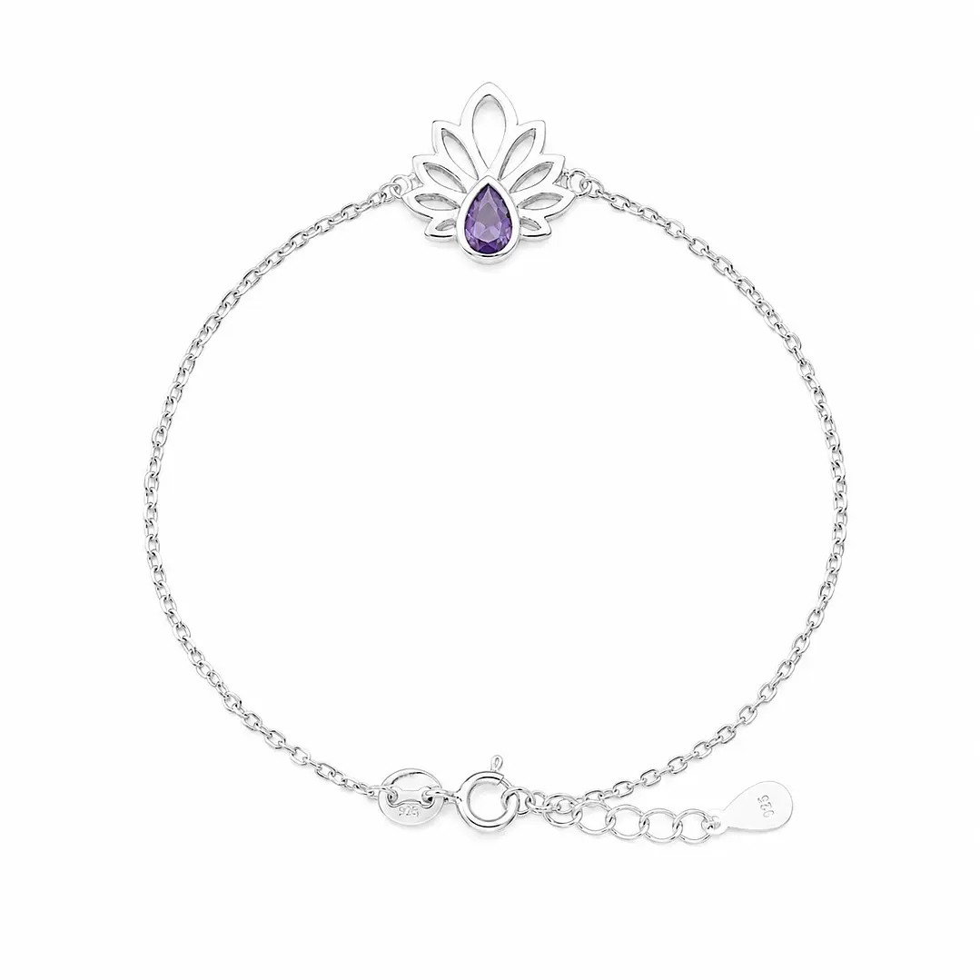 Pulsera Mujer Flor de Loto Plata ley 925 1