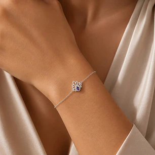 Pulsera Mujer Flor de Loto Plata ley 925