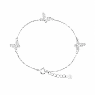 Pulsera Mujer Mariposas Plata ley 925