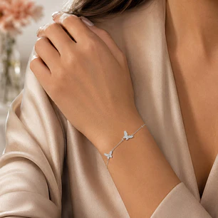 Pulsera Mujer Mariposas Plata ley 925
