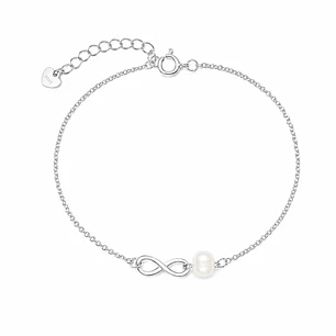 Pulsera Infinito Perla del Rio Natural Plata ley 925