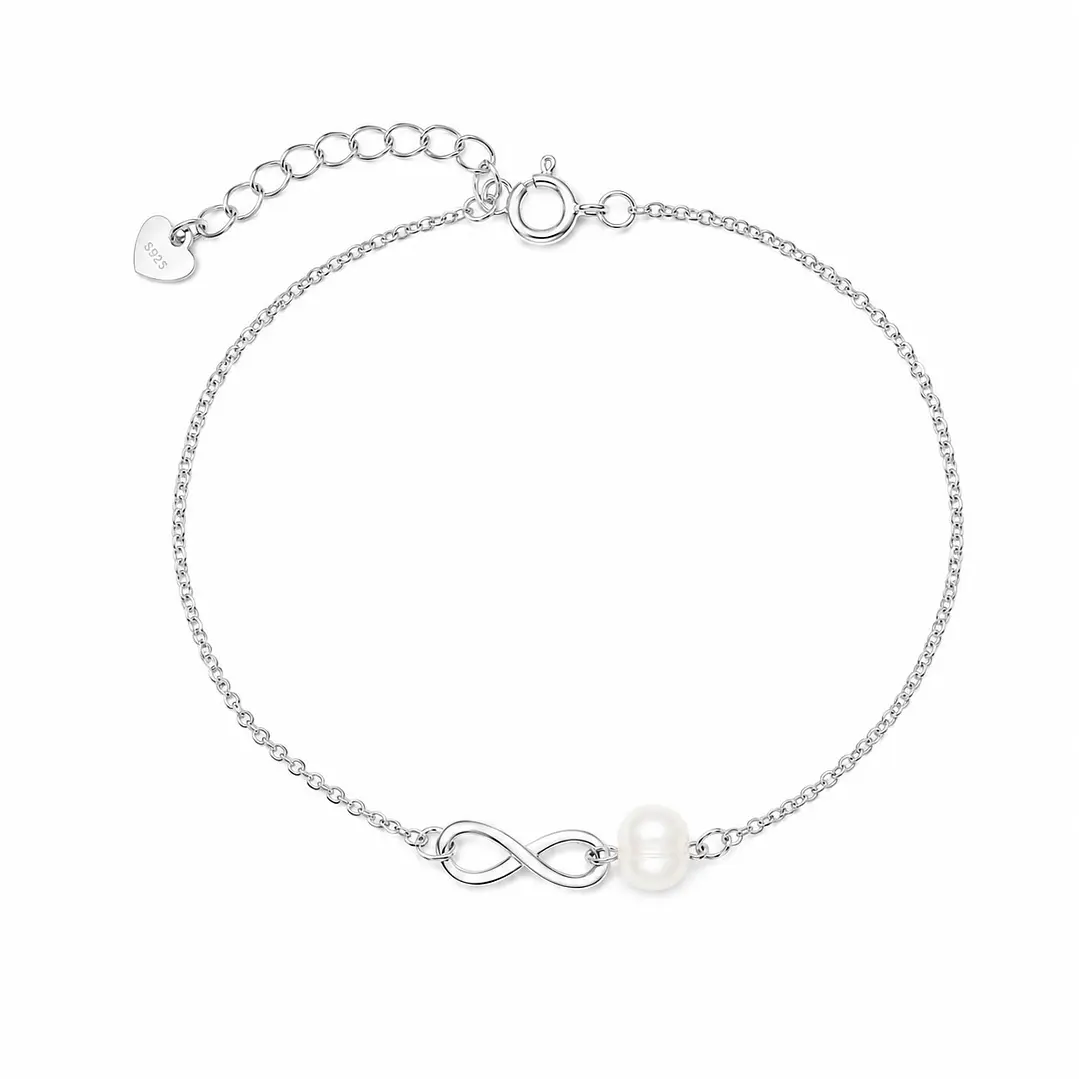 Pulsera Infinito Perla del Rio Natural Plata ley 925 1