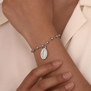 Pulsera Virgen María Acero Inoxidable