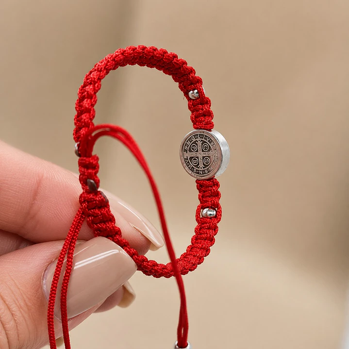 Pulsera Hilo Rojo Baby San Benito Acero Inoxidable 7