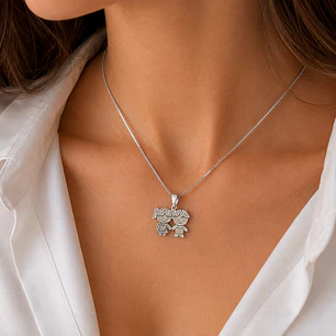 Collar Niña y Niño Plata 925 