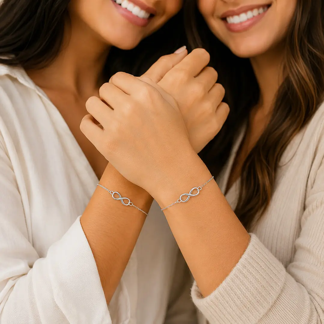 Pack 2 Pulseras Infinito Plata 925 Amistad Infinita  2
