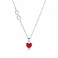 Collar Infinito Corazón Cristal Rojo Plata 925  - Miniatura 1