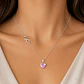 Collar Infinito Corazón Cristal Rojo Plata 925  - Miniatura 5