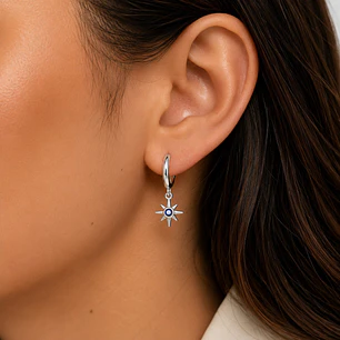 Aros Luna Estrella Plata 925 