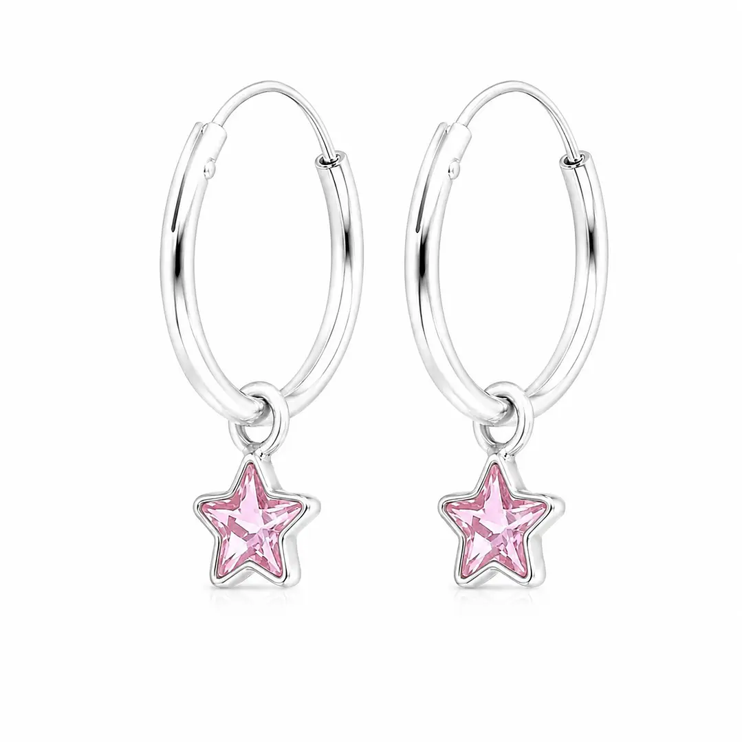 Argolla Estrella Circón Rosa Francia Plata 12 mm 1