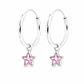 Argolla Estrella Circón Rosa Francia Plata 12 mm - Miniatura 1