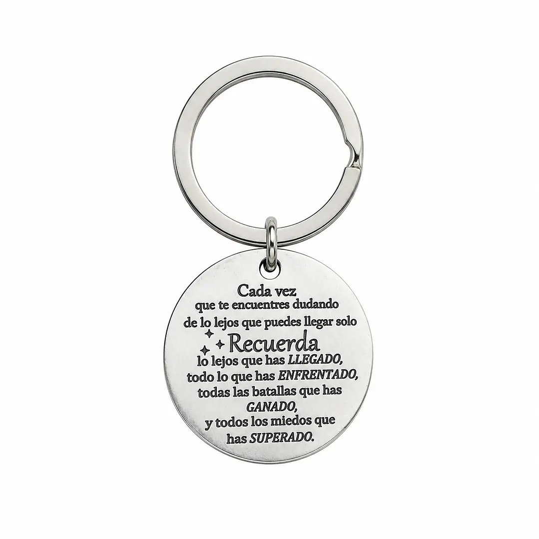 Llavero Frase Motivacional Acero Inoxidable  1