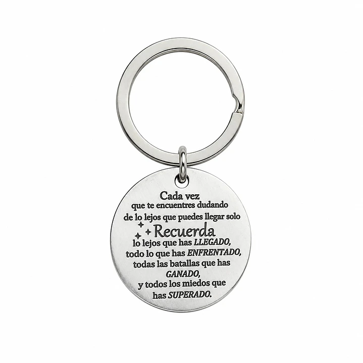Llavero Frase Motivacional Acero Inoxidable  1