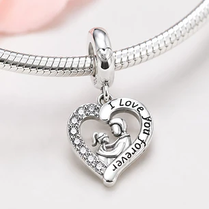 Charm Dije Amor Papa Con Hija Plata 925