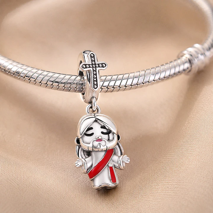 Charm Dije Jesús Fe Protección Plata 925 2