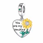 Charm Dije Corazón Girasol Plata 925 - Miniatura 1