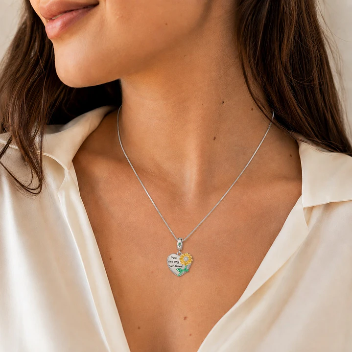 Charm Dije Corazón Girasol Plata 925 2