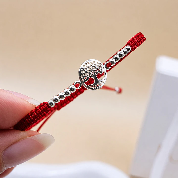 Pulsera Hilo Rojo Árbol de la Vida Unisex Plata 925  3
