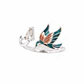 Anillo Colibrí Circón Esmaltado Ajustable Plata Ley 925    - Miniatura 1