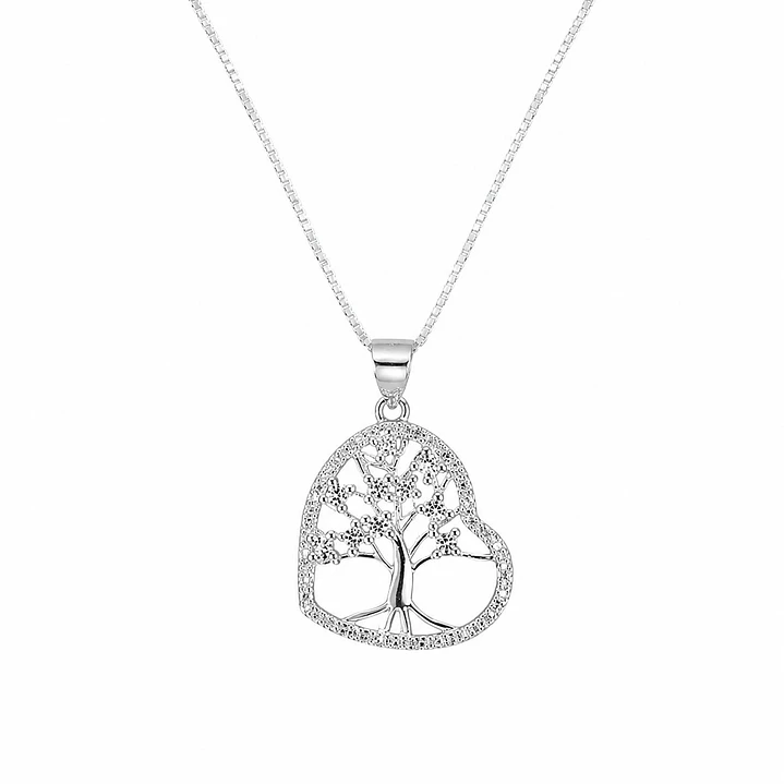 Collar Árbol de la Vida Corazón Plata 925  1