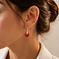 Aros Cristal Austriaco Corazón Rojo Plata Ley 925  - Miniatura 2