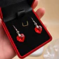 Aros Cristal Austriaco Corazón Rojo Plata Ley 925  - Miniatura 3