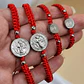 Pack 4 Pulseras Hilo Rojo San Benito Protección Acero - Miniatura 1
