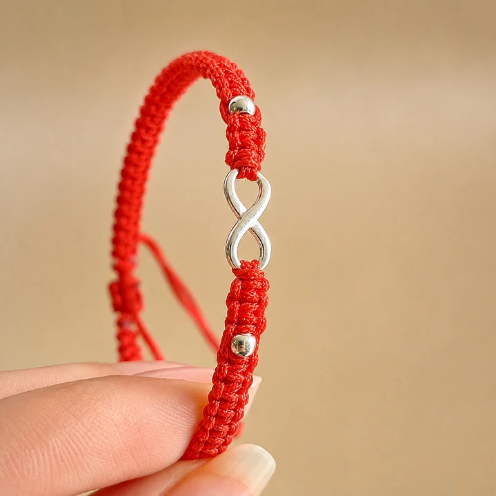 Pulsera Hilo Rojo Infinito Protección Plata 925 Unisex 3