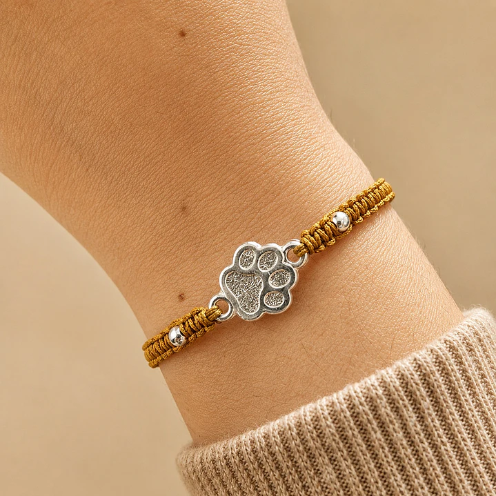 Pulsera Hilo Huellita Plata 925 2