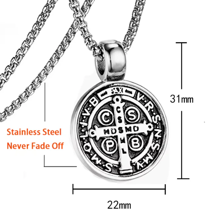 Collar Hombre San Benito Acero Inoxidable  3