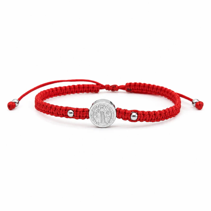 Pulsera Hilo Rojo San Benito Acero Inoxidable Unisex 1