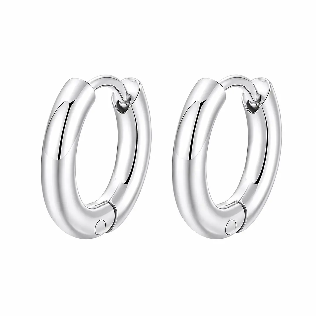Aros Argolla Acero Inoxidable 10mm Unisex 1